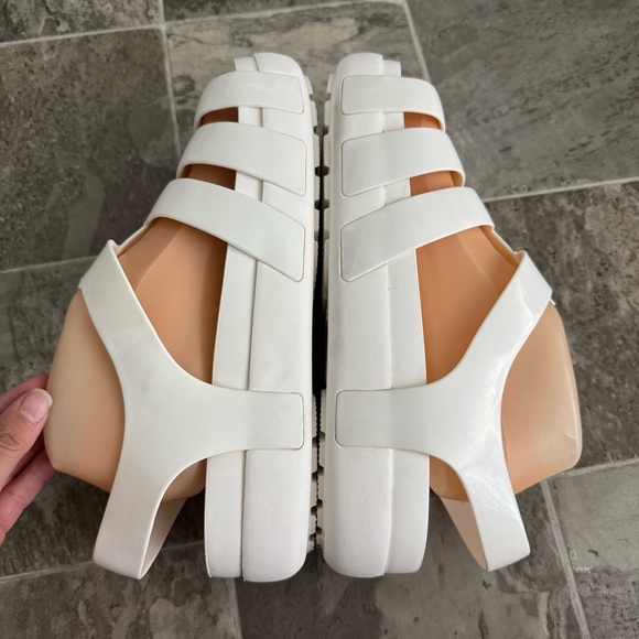 Crocs White Fisherman Jelly Sandals Sz 10 Splash Glossy Coastal Nautical Comfort - Picture 8 of 11